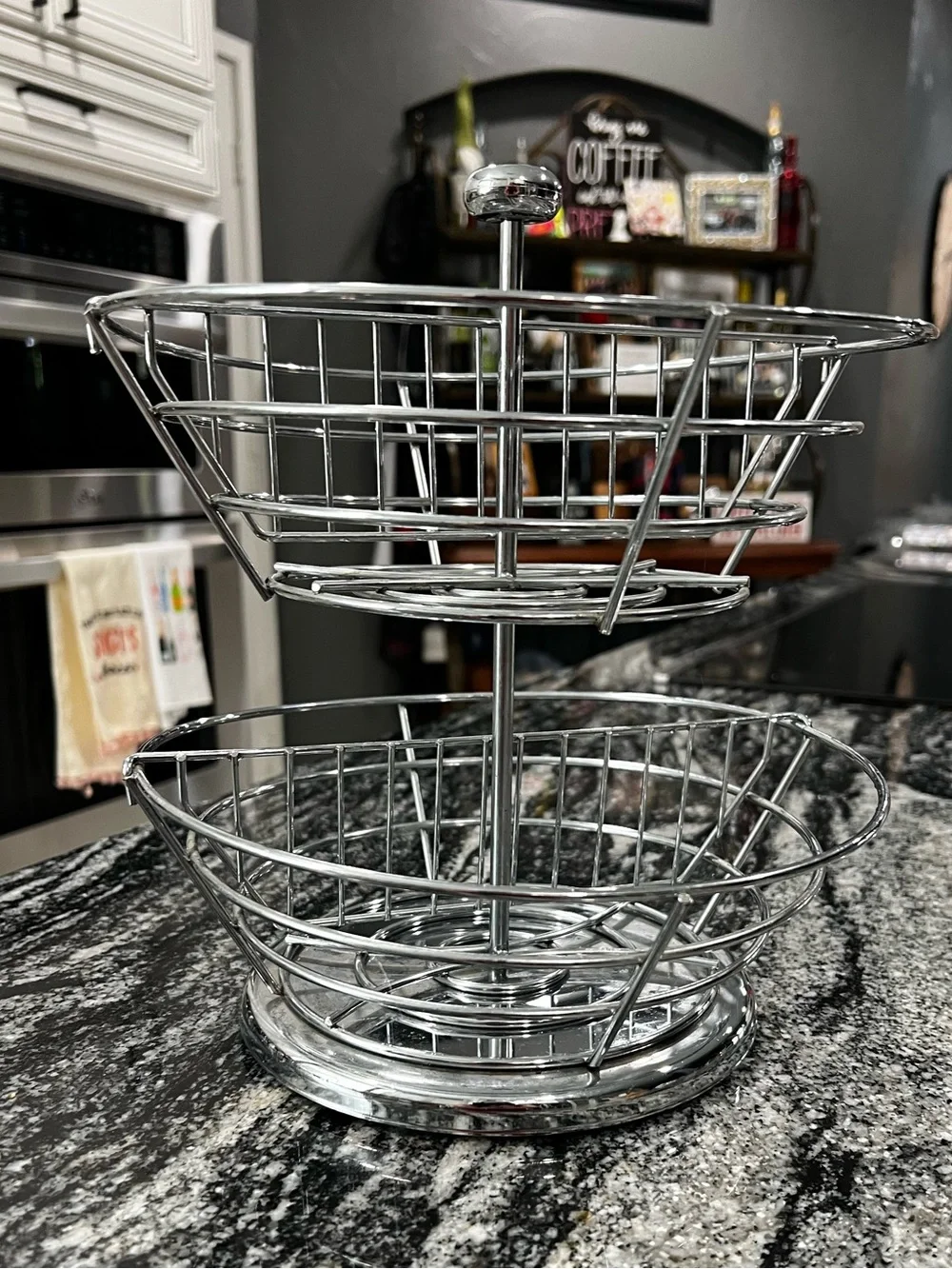 Modern Stainless Steel Fruit Basket - Silver